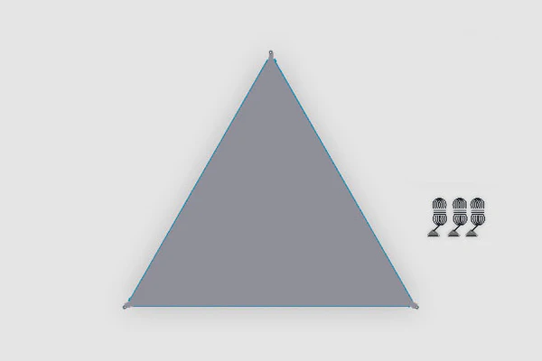 Voile d'ombrage connectable Zip-Canvas gris FE bleu clair Bent 