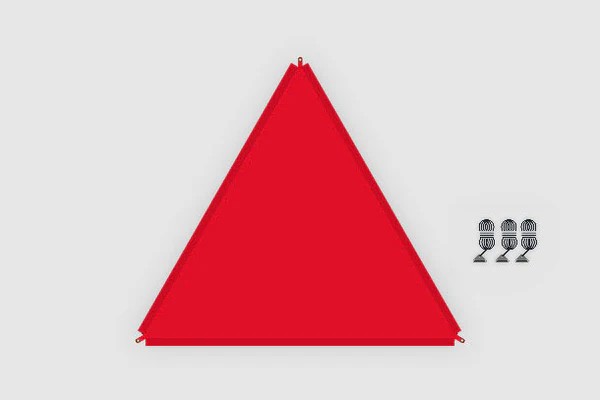 Voile d'ombrage raccordable Zip-Protect Canvas rouge FE noir Bent