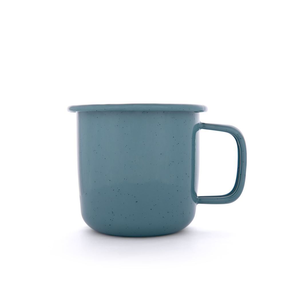 Rolled Enamelware Mug, smokey blue, Barebones