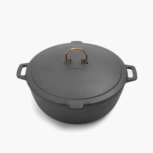[CKW-1100] Enamel Lined Stock Pot Vintage White Barebones