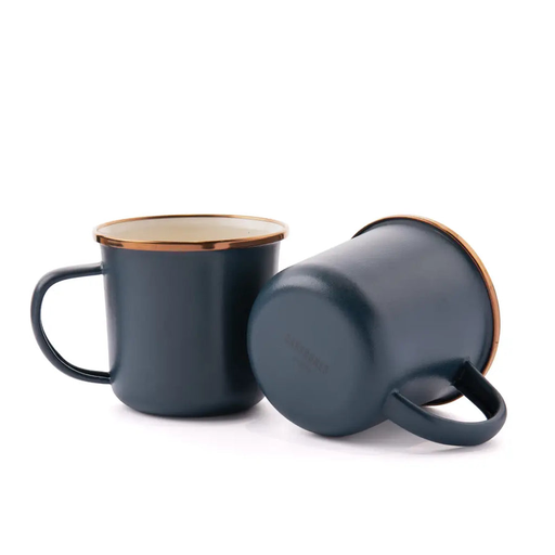 [CKW-1033] Enamel 2-tone mug set, indigo Blue, Barebones